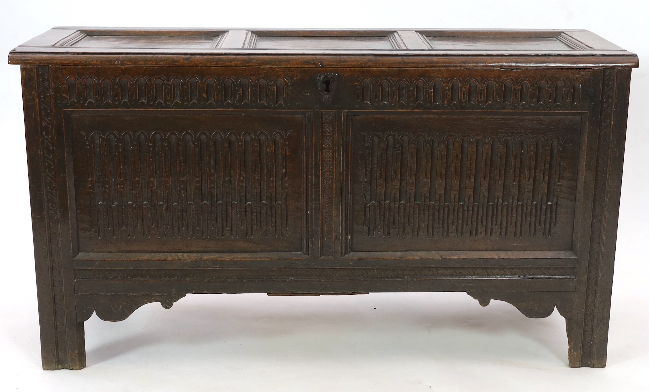 A late 17th century oak coffer